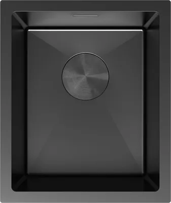 Produktbild von Mexen Trixo Spülbecken aus Stahl 1-Kammer 370 x 440 mm, schwarz - 6412371000-70