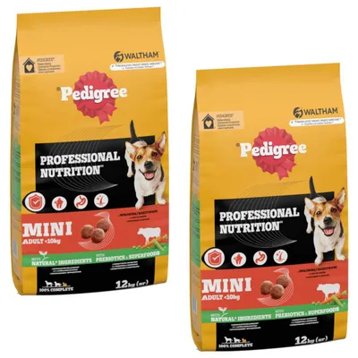 Produktbild von Pedigree Professional Nutrition Adult 2x12kg Trockenfutter für kleine Hunderassen mit Rind und Gemüse