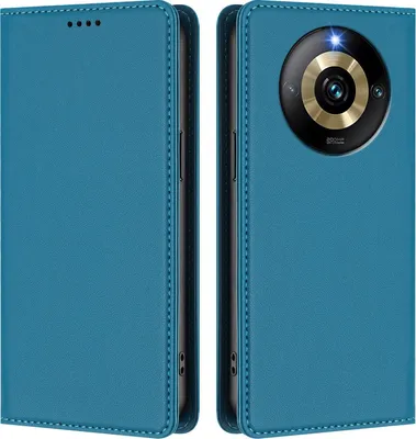 Immagine prodotto di Custodia in pelle per Realme Narzo 60 Pro, custodia flip magnetica in Finto cuoio con supporto Lake blu