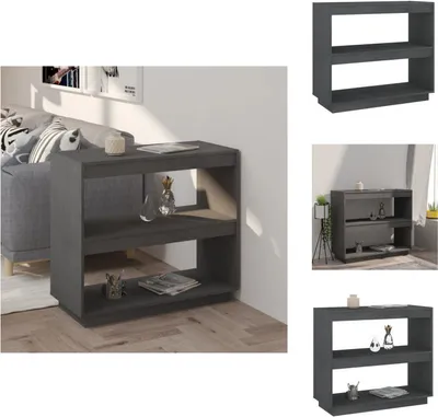 Produktbild von vidaXL Bücherregal Grau 80x35x71 cm Massivholz Kiefer -  Bücherregale & Bücherschränke
