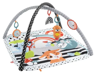 Produktbild von Fisher-Price Spieldecke mit Spielbogen (Licht & Musik), Krabbeldecke ab 0 M., Baby-Turnhalle, Spielbügel, Mit Ton, Stoff, Kunststoff, Mehrfarbig