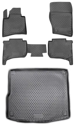 Produktbild von Gummi Kofferraumwanne + Fußmatten Set für VW Touareg 2, Bj. 2010-
