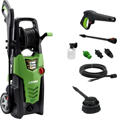 Imagen del producto de Limpiadora a presión - Pistola de alta presión - Limpiador potente - Limpiador de agua - 160 bares (máximo) - Motor de 2500 vatios