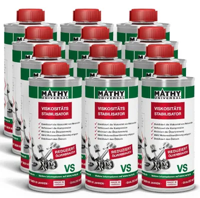 Produktbild von MATHY-VS Viskositätsstabilisator 12 x 250 ml - Öl-Additiv stoppt zu hohen Ölverbrauch