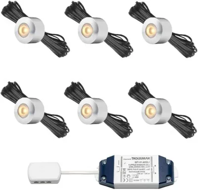 Productafbeelding van LED opbouwspots - Kleine spots - Veranda verlichting - Inclusief transformator - Set van 6 - Aluminium