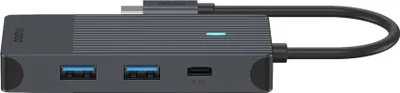 Zdjęcie produktu dla Rapoo UCM-2001, USB Type-C, HDMI, USB 3.2 Gen 1 (3.1 Gen 1), USB Type-C, Męski, Czarny, 7,5 W, 20 V