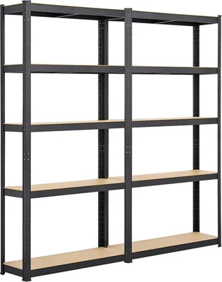 A studio shot of two connected shelving units.