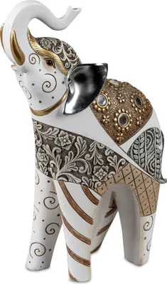 Produktbild von Dekofigur Elefant LUXOR CREME H. 27,5cm weiß braun Kunststein Formano WA