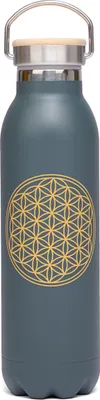 Produktbild von Isolier-Trinkflasche 600 ml, Edelstahl Blume des Lebens, matt anthrazit