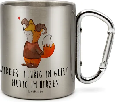 Produktbild von Mr. & Mrs. Panda Isolierbecher Widder Astologie - Transparent - Geschenk, Sternzeichen, Teetasse, Thermobecher, Campingbecher, thermotasse, Edelstahltasse, Astrologie