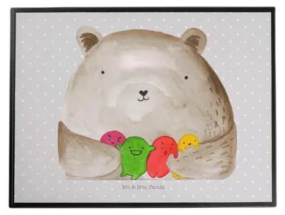 Produktbild von Mr. & Mrs. Panda Schreibunterlage Bär Gefühl - Grau Pastell - Geschenk, Tischschoner, Verrückt, schreibtischunterlage, Durchgedreht, schreibtischunterlagen, Wahnsinn