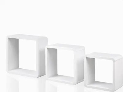 Produktbild von Wandregal CAMBRIDGE 3-teilig Hängeregal Bücherregal Regal Würfel Cube Weiss