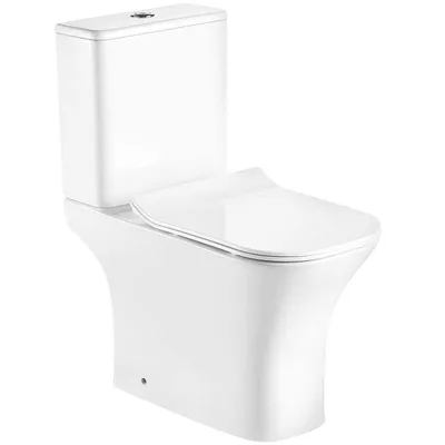 Produktbild von Kerra Kamet Stand-WC-Kombination Spülrandloses weiß glänzend mit Softclose WC Sitz