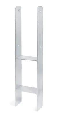 Image de Support de poteau Alberts 203931, galvanisé à chaud, largeur intérieure 116 mm, hauteur totale 600 mm, épaisseur du matériau 5 mm