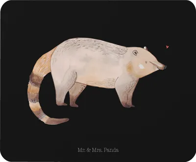 Produktbild von Mr. & Mrs. Panda Mouse Pad Nasenbaer - Schwarz - Geschenk, pc mousepad, Lustige Sprüche, Nasenbären, Bär, Rüsselbär, Nasenbär, Mauspad, laptop, computer