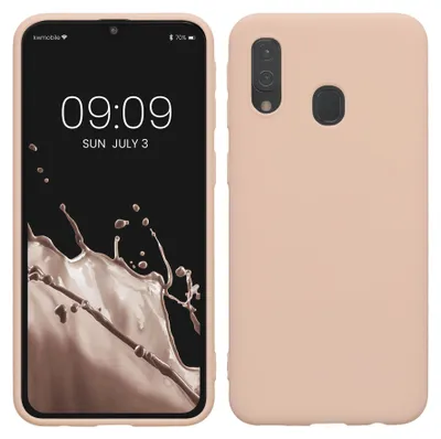 Produktbild von kwmobile Hülle kompatibel mit Samsung Galaxy A40 Hülle - weiches TPU Silikon Case - Cover geeignet für kabelloses Laden - Coconut Swirl