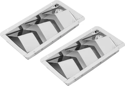Immagine prodotto di Coppia di coperchi di sfiato marini, 3 fessure, 210 x 110 mm, fessure d'aria rettangolari, acciaio inox 304, universali per imbarcazioni