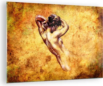 Produktbild von Bilder auf glas - Weibliches Modell Körper posiert - 70x50cm - Glasbilder - Wandbilder - Kunstdruck - zum Aufhängen bereit - Wanddekoration aus Glas - Glas Bilder - Wandbild auf Glas - GAA70x50-0520