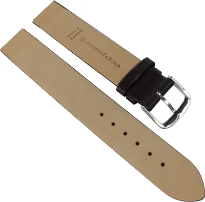 Produktbild von Fluco Zeppelin Uhrenarmband Lederband braun zum Verschrauben, Stegbreite:20mm, Schließe:Silbern