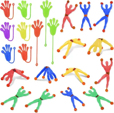 Produktbild von 30 Stück klebrige, dehnbare Spielzeuge, 15 klebrige Hände und 15 klebrige Wandkletterer, originelle Spielzeuge für Partytüten