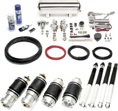 Image de TA Technix Kit de suspension pneumatique + compresseur argenté pour Mercedes Benz Classe C W202