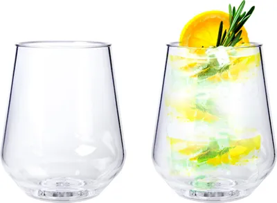 Produktbild von Doimoflair Cocktailglas Weingläser aus Kunststoff bruchsicher Trinkbecher Plastik Transparent 39 cl. Set 2 Stück