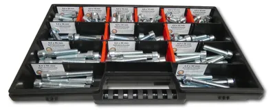 Immagine prodotto di Assortimento di 130 viti a testa cilindrica M8 // Set di viti da 10 mm a 55 mm Scatola di viti DIN 912/ISO4762 Bulloni Viti a filettatura totale Viti per macchine Viti filettate Viti a testa cilindrica