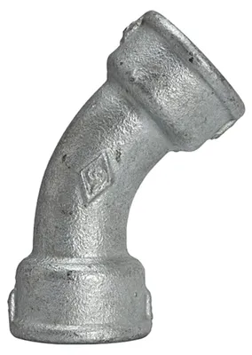 Produktbild von Riegler Bogen 41, 45°, IG/IG, Rp 1 1/2, schwarzer Temperguss feuerverz.