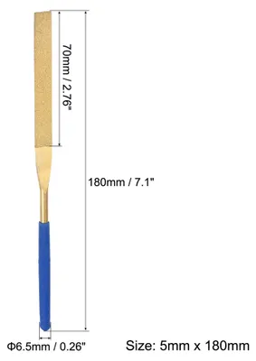 Produktbild von 10Stk. Nadelfeilenset 5x180mm Flachfeilen Titanbeschichtete Werkzeuge