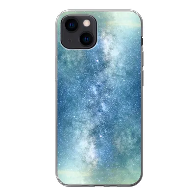 Produktbild von MuchoWow® Handyhülle Schutzhülle Hülle für iPhone 13 mini Sterne - Himmel - Blau - Jungen - Mädchen - Kinder Silikon Softcase Handy Hülle - Softcase