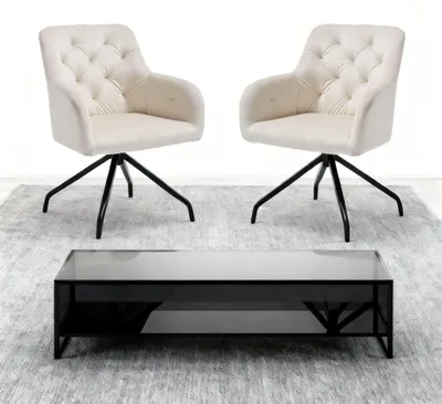 Image de Chaise de salle à manger - Chaises de salle à manger - Chaise de cuisine - Chaise - Fauteuil pivotant avec accoudoirs - Lot de 2