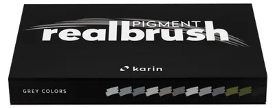 Produktbild von Karin Realbrush Pigment Marker Grau Set - 12 Stück Brush Pens