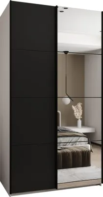 Produktbild von MEBLE KRYSPOL LUX 3 Schrank - 245,5x140x64cm - Weiß, Schwarz, Schwarz