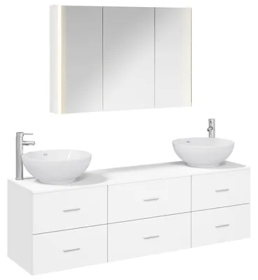 Imagen del producto de Juego de muebles de baño 4 pcs Blanco