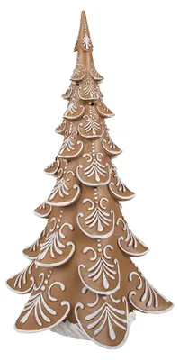 Produktbild von Clayre & Eef Weihnachtsdekoration mit LED-Beleuchtung Weihnachtsbaum 42 cm Braun Kunststoff