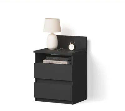 Image de Table de chevet Livinity Roya Noir 39.6x59.1cm, Model 62488