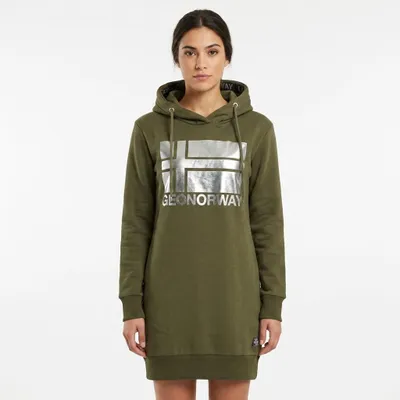 Imagen del producto de Vestido tipo sudadera Geographical Norway, color caqui (WW4562F/GNO-KAKI)