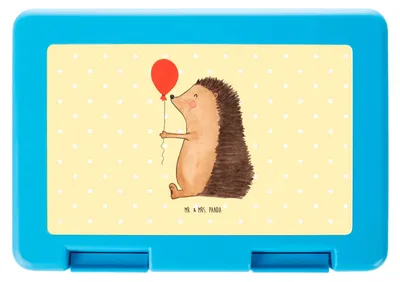 Produktbild von Mr. & Mrs. Panda Butterbrotdose Igel Luftballon - Gelb Pastell - Geschenk, Bento Box, Lunchbox, Vorratsbehälter, Herzlichen Glückwunsch, Happy Birthday, Lustige Sprüche