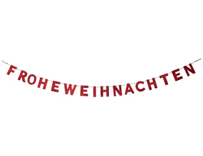 Produktbild von Weihnachtsdeko "Frohe Weihnachten" Schriftzug Rot 190 x 10 cm aus Holz