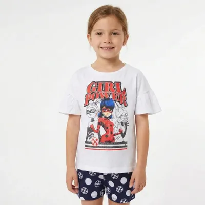Produktbild von Miraculous Ladybug Kinder Schlafanzug Pyjama – Weiß / 128
