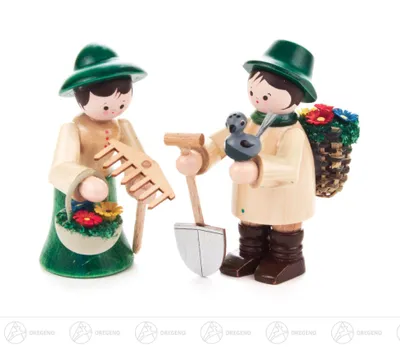 Produktbild von Miniatur Gärtnerpaar farbig  Höhe ca 5,5 cm NEU