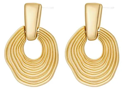 Produktbild von Auffällige geometrische Ohrstecker: Unregelmäßiges Rund-Design mit Vintage-Textur. Perfektes Statement-Piece für modebewusste Individualisten