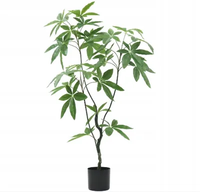 Produktbild von Künstlicher Pachira-Glücksbaum im realistischen Topf, 120 cm, XL