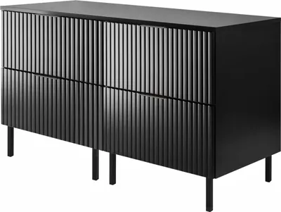 Produktbild von Waschbeckenunterschrank, Mattweiß, 120 (2 x 60) x 77 x 46 cm, goldener Griff, schwarze Beine + Arbeitsplatte