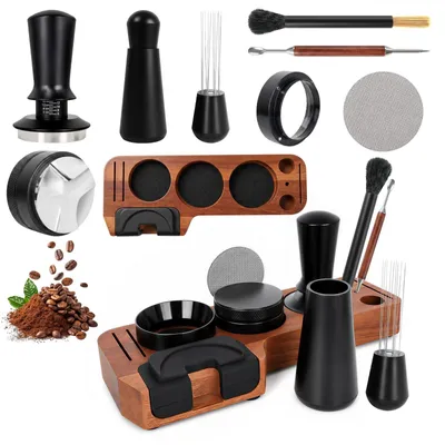 Image de Kit de tassement pour expresso, comprenant 8 pièces