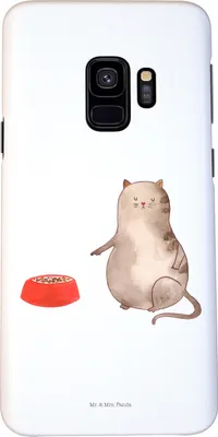 Produktbild von Mr. & Mrs. Panda Samsung Galaxy S9 Handyhülle Katze Fressen - Weiß - Geschenk, Handy Schutzhülle, Smartphone Hülle, Cover
