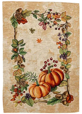 Productafbeelding van Herfsttafelkleed, 33 x 45 cm, met geweven pompoenmotief, Gobelin-stijl