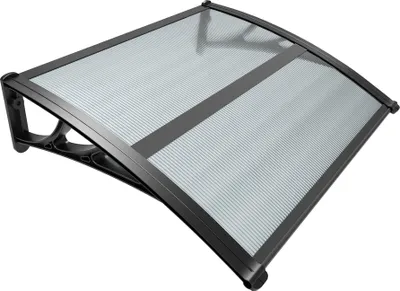 Produktbild von VOUNOT® Vordach für Haustür, 100 x 80 cm  Pultbogenvordach Anthrazit