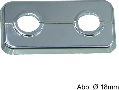 Produktbild von Klapprosetten doppelt, verchromt, Stichmaß 50 mm, Ø 15 mm