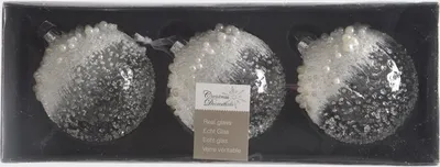 Produktbild von Weihnachtskugeln Weihnachtsdeko Weihnachtsschmuck Christbaumschmuck Christbaumkugeln ICY 3 Stk. HOMLA